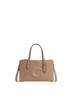 ( AS IS ) Coach Nina Small Tote Bag In Taupe CR097