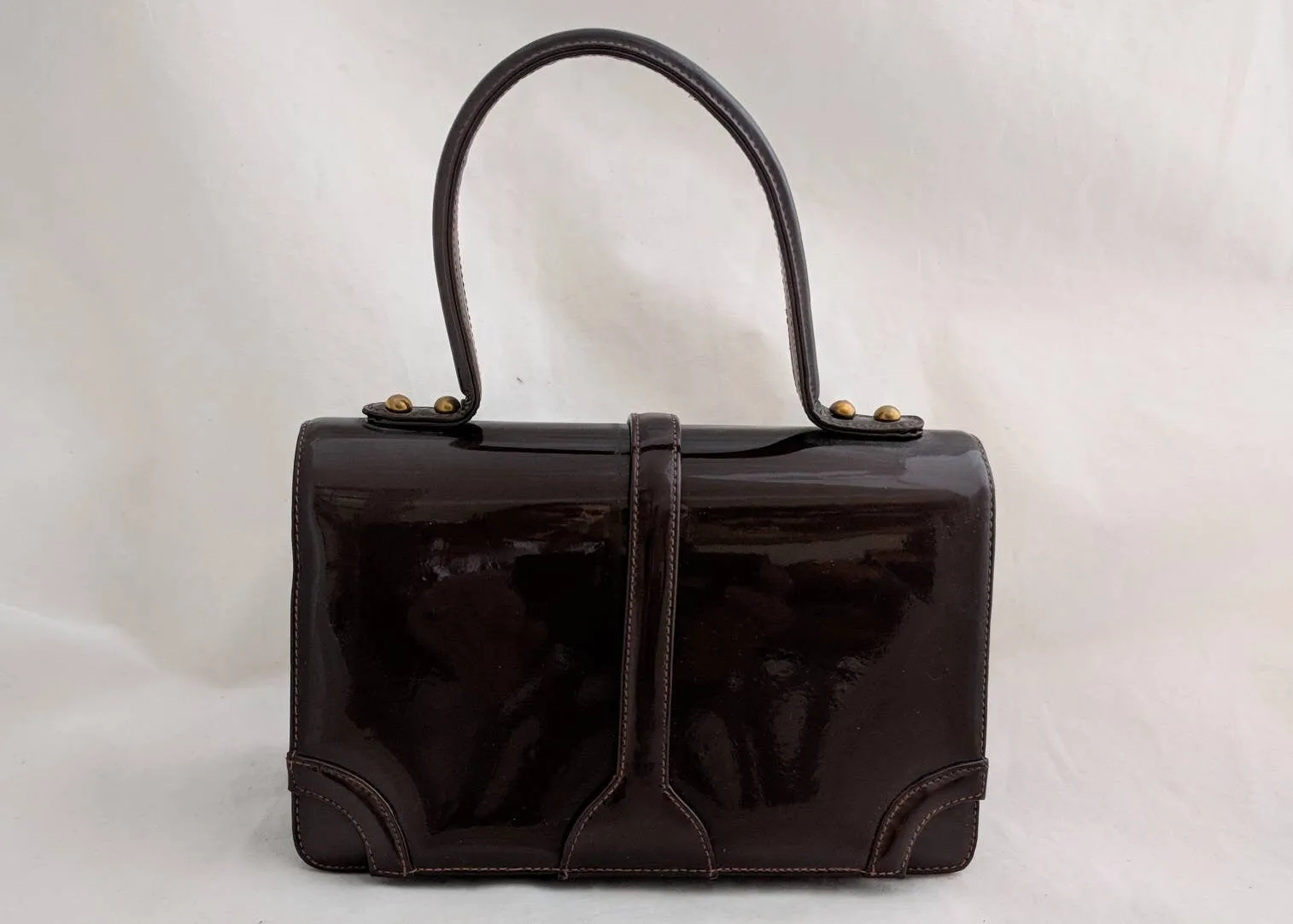 1950's-1960's Mini Dark Brown Purse | Retro Chic Accessory for Classic Style and Everyday Use