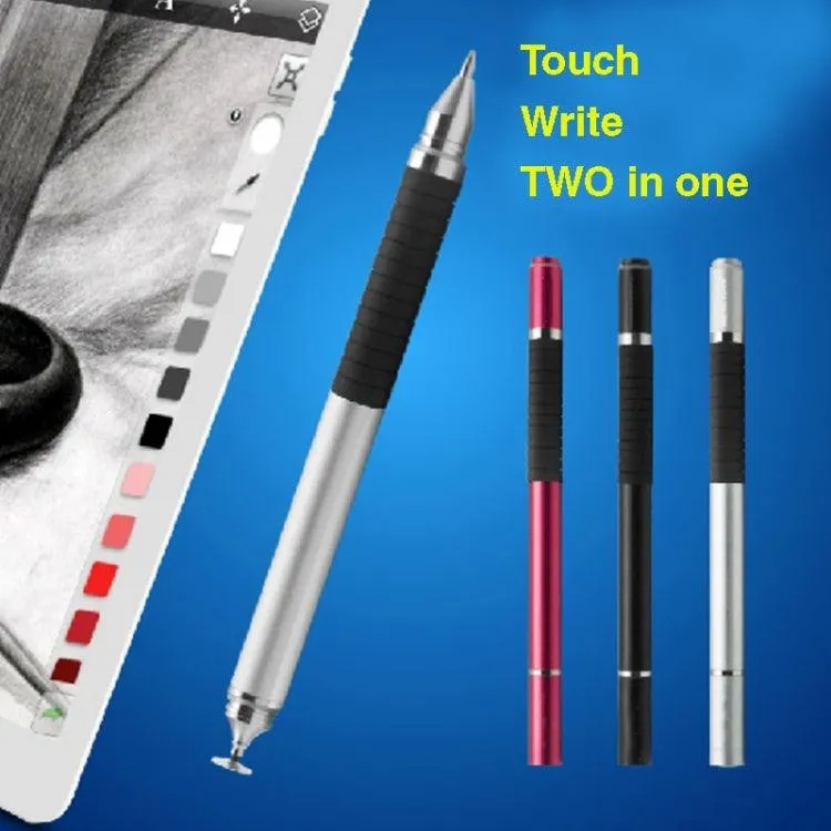 2-in-1 Capacitive Stylus & Ballpoint Pen for iPhone, iPad, and Touchscreen Devices