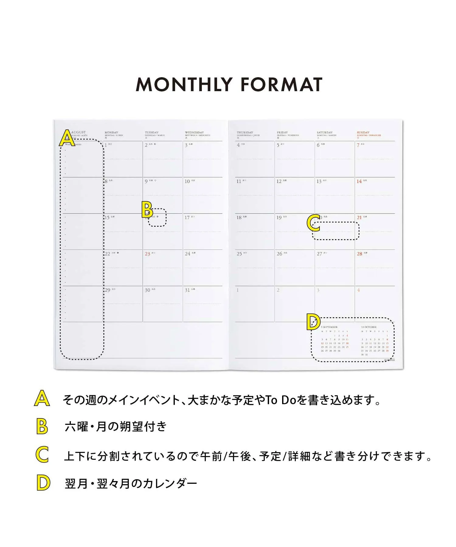 2024 A5 Monthly Coton Planner - Mint