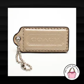 2.25" Medium COACH BEIGE PEARL LEATHER KEY FOB BAG CHARM KEYCHAIN HANGTAG TAG