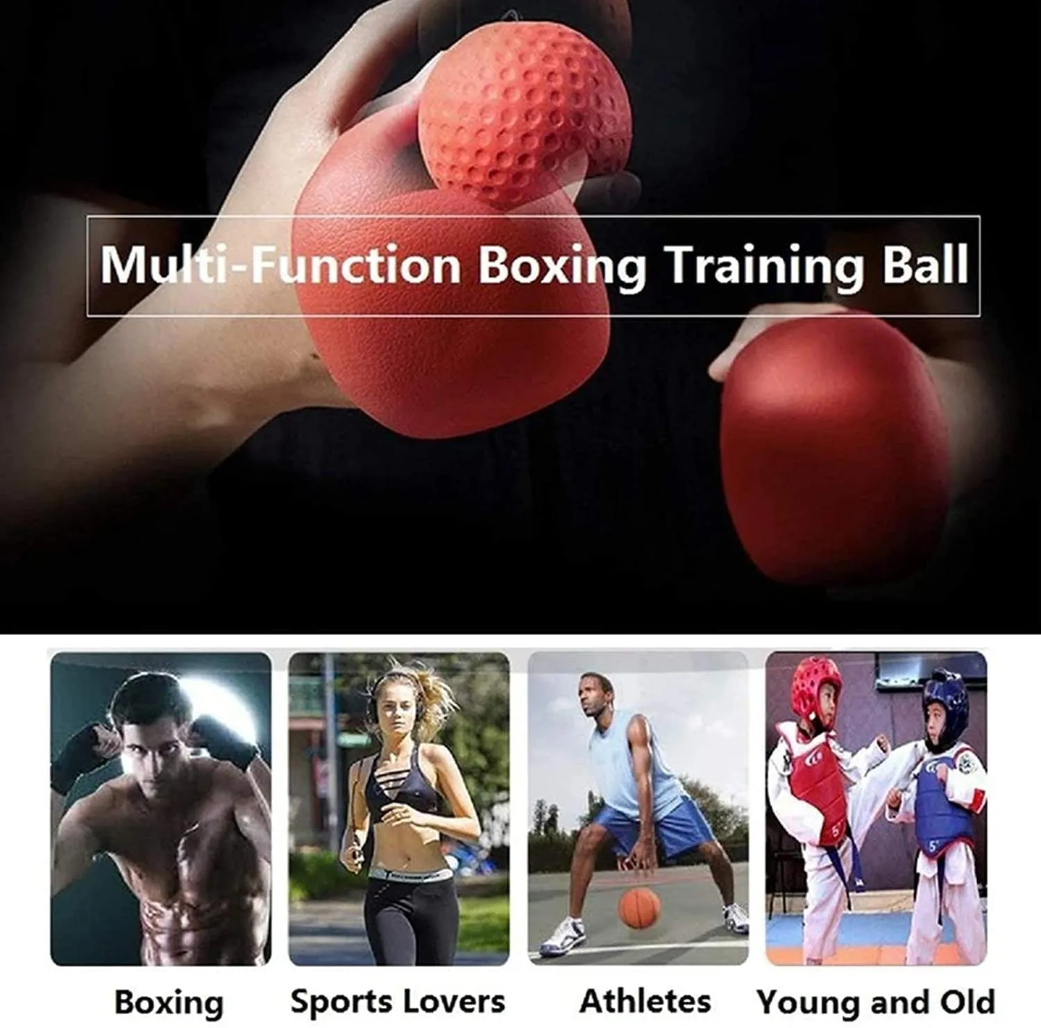 6Pcs Boxing Training Ball Reaction Ball Boxing Ball Reflex Headband Punching Ball for Agility, Reaction, Punching Speed, Fight Skill and Hand Eye Coordination Training