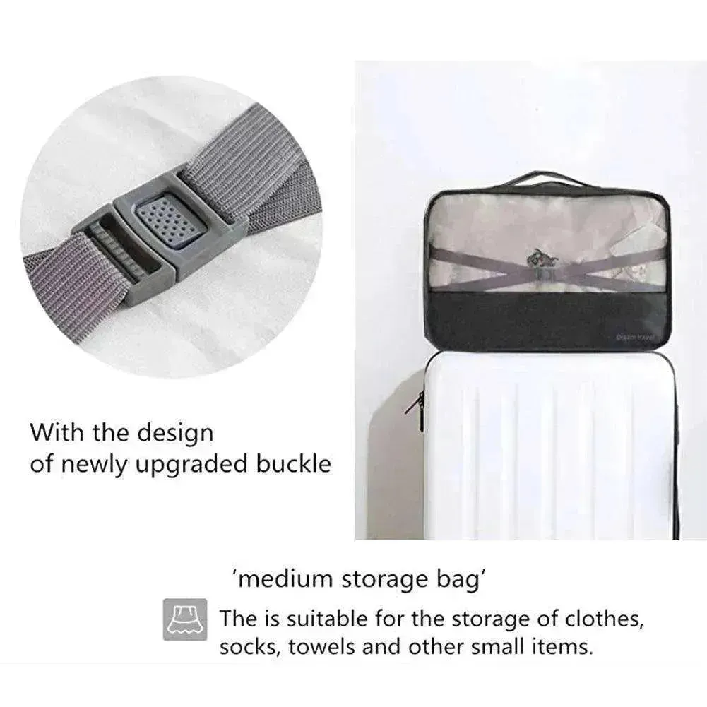 7pc Packing Cubes Luggage Storage Organiser Travel Bags