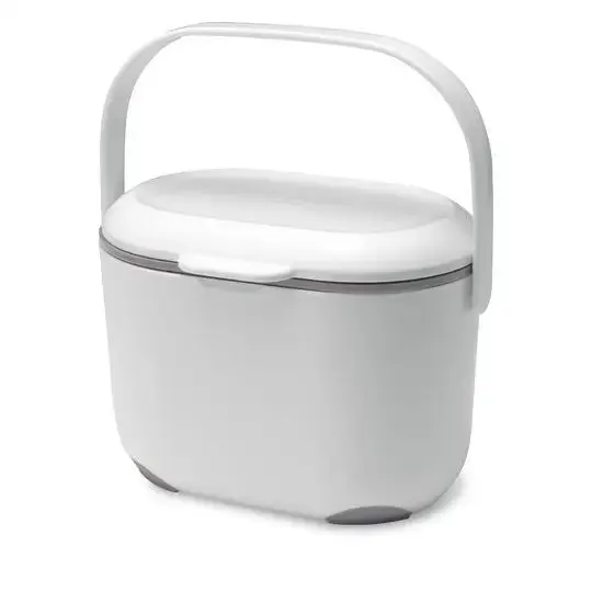 Addis Compost Caddy White & Metallic - 2.5 Litre