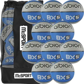 Albion BX Rubber Basketball (10 Pack with Carry Bag) | Size 5