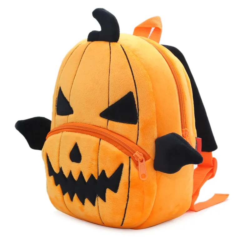 Anykidz 3D Orange Pumpkin Kids School Backpack Cute Cartoon Animal Style Children Toddler Plush Bag Perfect Accessories For Boys and Girls