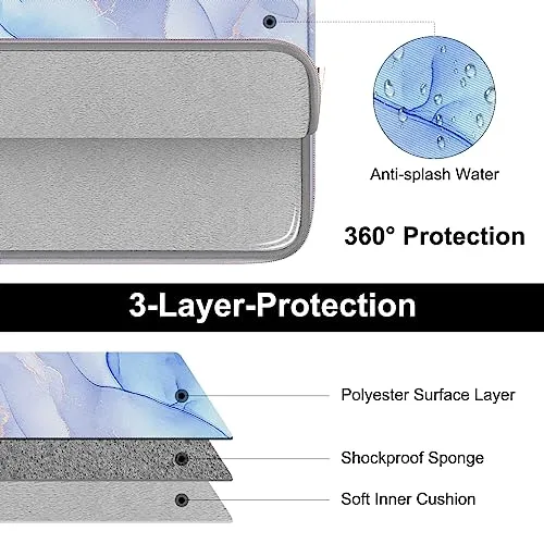 ARVOK 13 13.3 14 inch Laptop Sleeve Case for MacBook Air 13 inch/MacBook Pro 13 inch/MacBook Pro 14 Water-Resistant Notebook Computer/Tablet Cover Case for HP/Dell/Lenovo/Asus/Acer/Samsung with Pouch