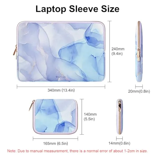 ARVOK 13 13.3 14 inch Laptop Sleeve Case for MacBook Air 13 inch/MacBook Pro 13 inch/MacBook Pro 14 Water-Resistant Notebook Computer/Tablet Cover Case for HP/Dell/Lenovo/Asus/Acer/Samsung with Pouch