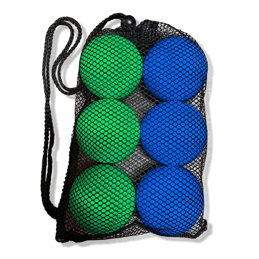 Assorted 6 Pack Lacrosse Balls in Mesh Carry Bag