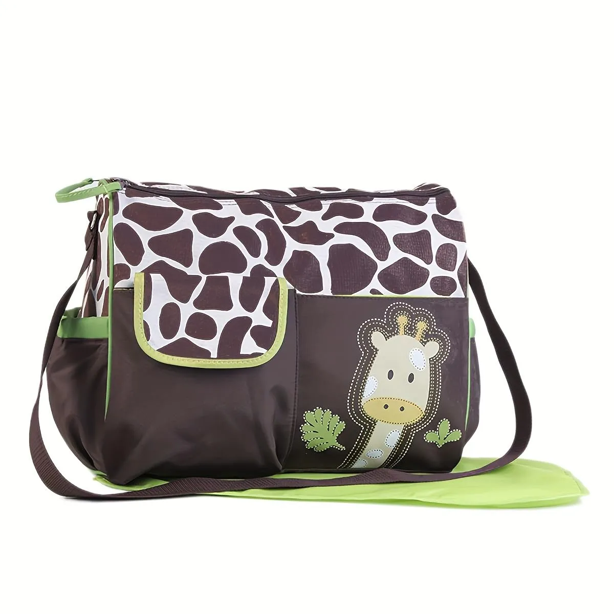 Baby Bucket Baby Diaper Nappy Changing Baby Diaper Bag Mummy Bag Handbag-(Pack of 1 – Green Giraffe)