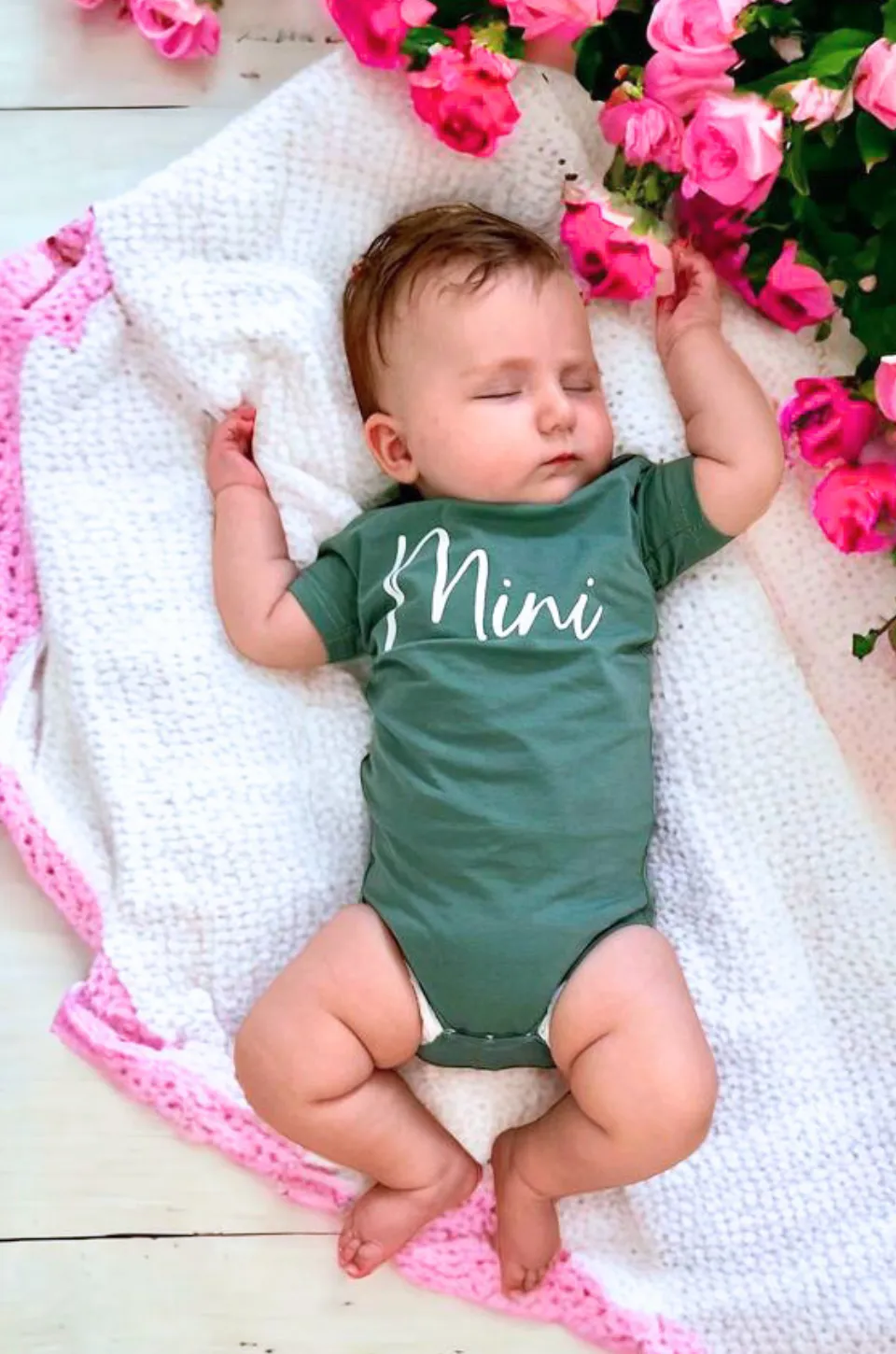 Baby Cursive "Mini” Short Sleeve Onesie/Toddler Tee- Forest