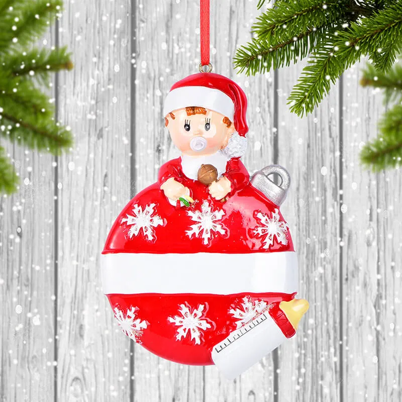 Baby with Xmas Ball Personalized Christmas Ornament #61576