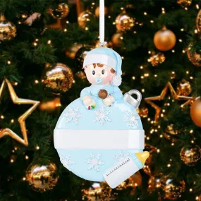 Baby with Xmas Ball Personalized Christmas Ornament #61576