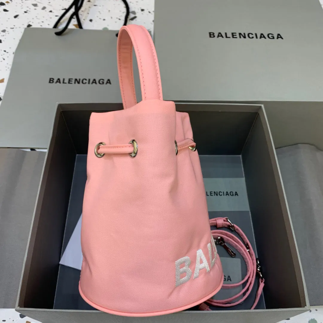 Balen Le Cagole Medium Bucket Bag In Light Pink, For Women,  Bags 11.8in/30cm