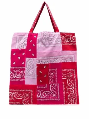 BANDANA BEACH BAG PATCHWORK - PINK