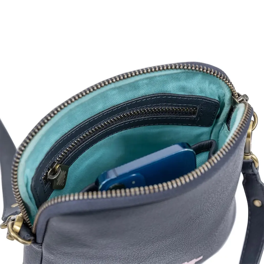 Belleza Small Handbag - Navy Leather by Pampeano