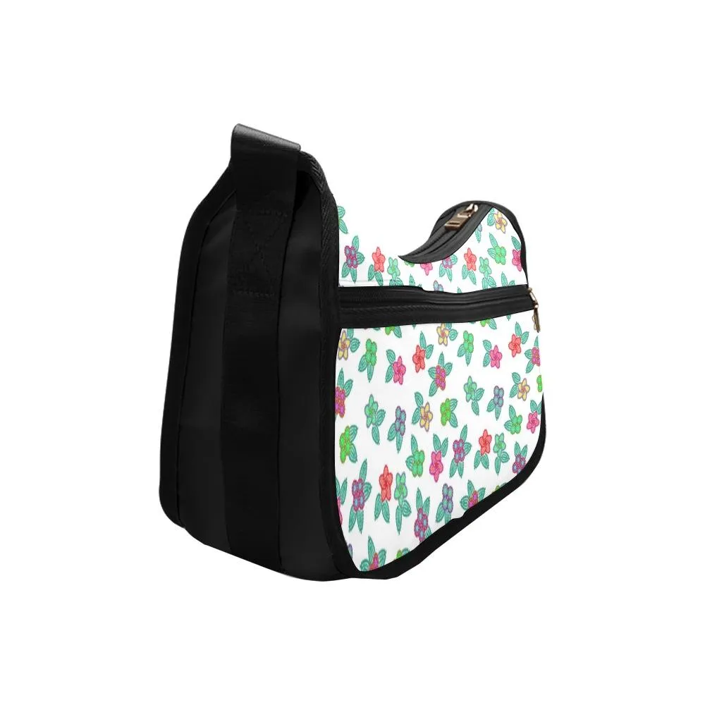 Berry Flowers White Crossbody Bags