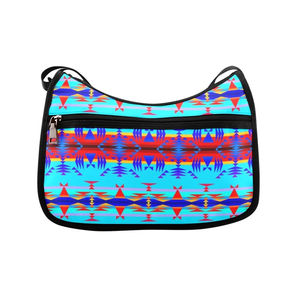 Between the Mountains Blue Crossbody Bags