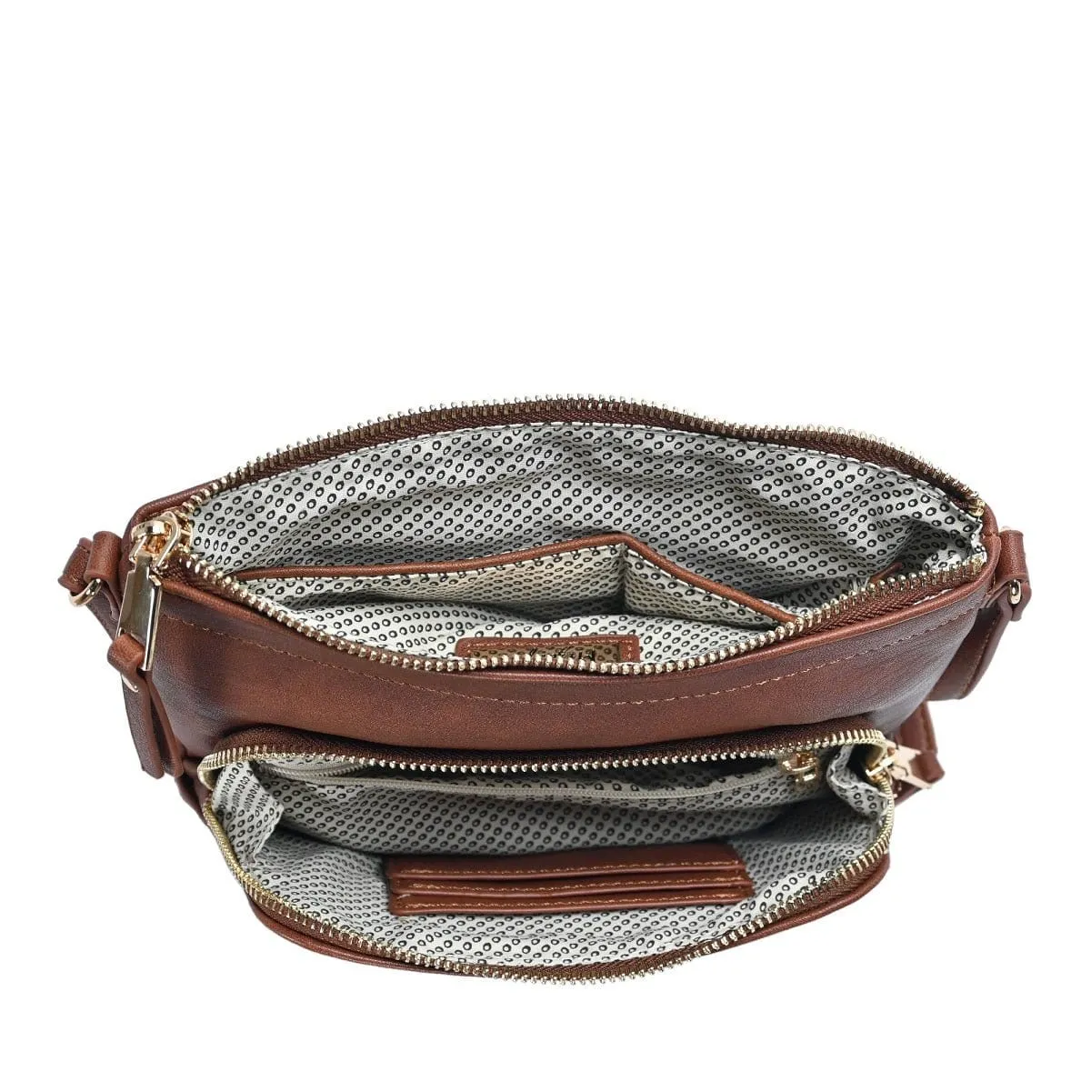 BGT5449 Multi Pockets Crossbody w/Front & Back Zippers