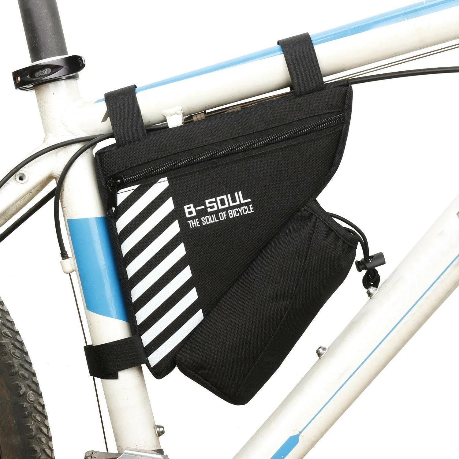 Bike Triangle Bag with Water Bottle Pocket Cycling Frame Top Tube Bag MTB Bicycle Tool Storage Bag Pouch