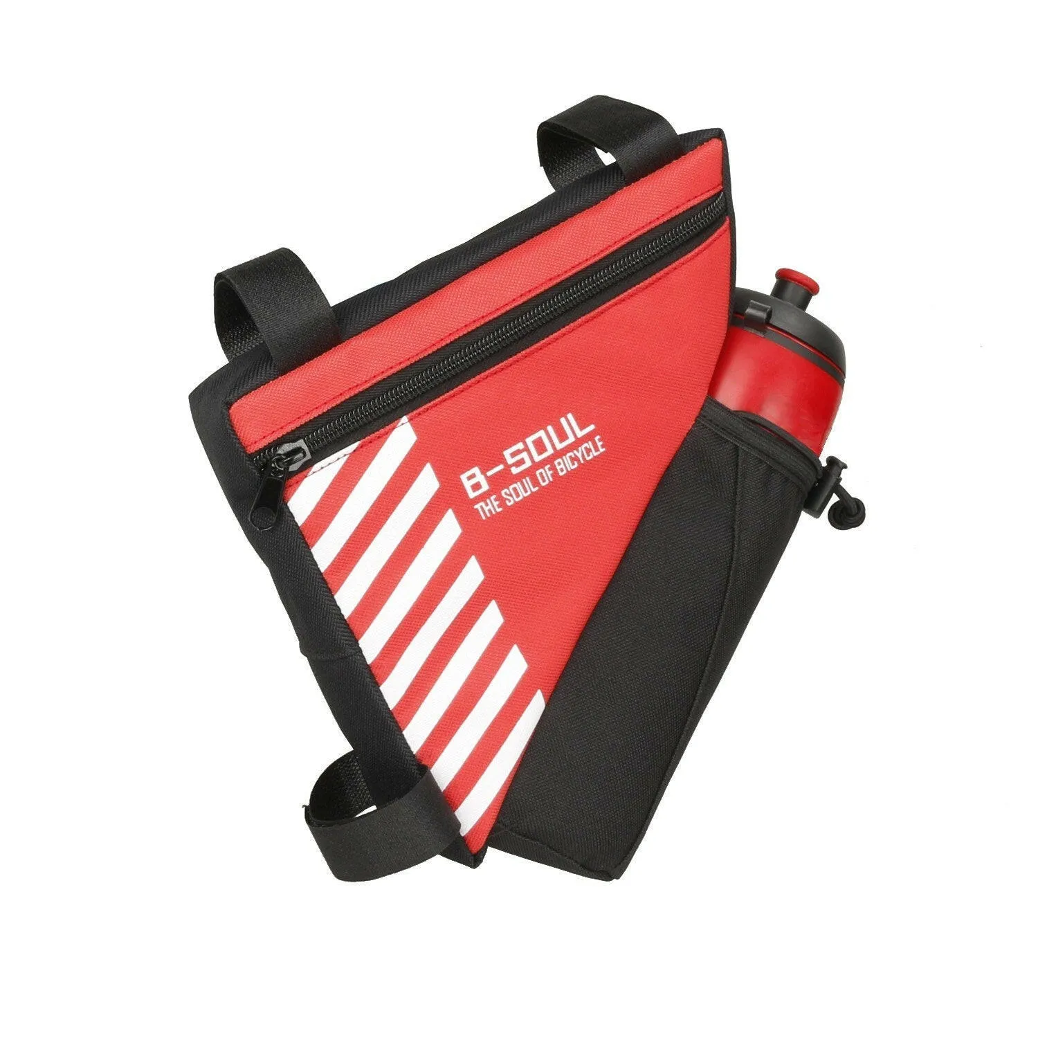 Bike Triangle Bag with Water Bottle Pocket Cycling Frame Top Tube Bag MTB Bicycle Tool Storage Bag Pouch