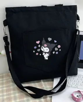 Black Canvas Kuromi Bag/Backpack