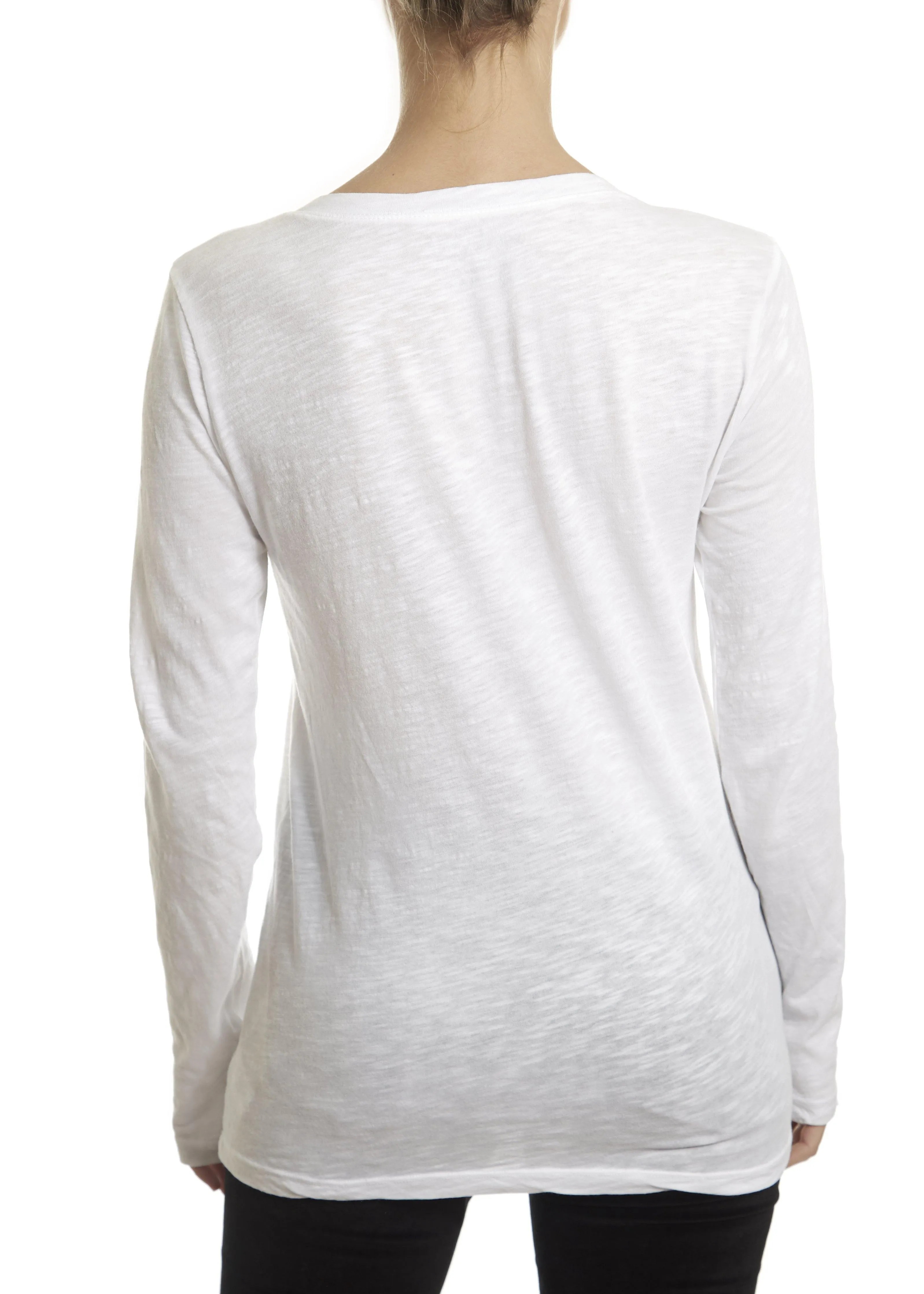 'Blaire' White V-Neck Shirt