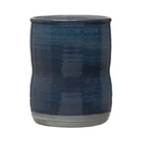 Blue Stoneware Utensil Holder/Crock