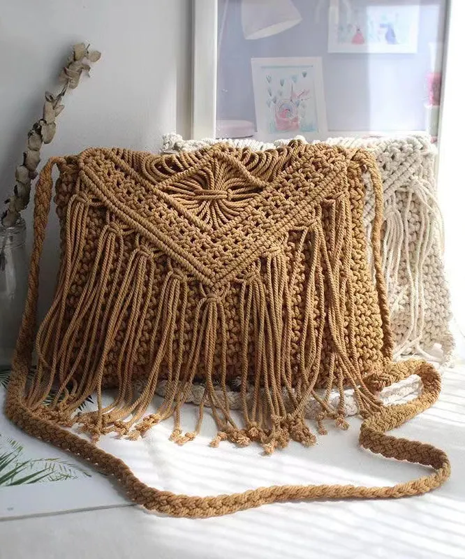 Bohemian Tassel Cotton Woven Vacation Beach Crossbody Bag SX1012