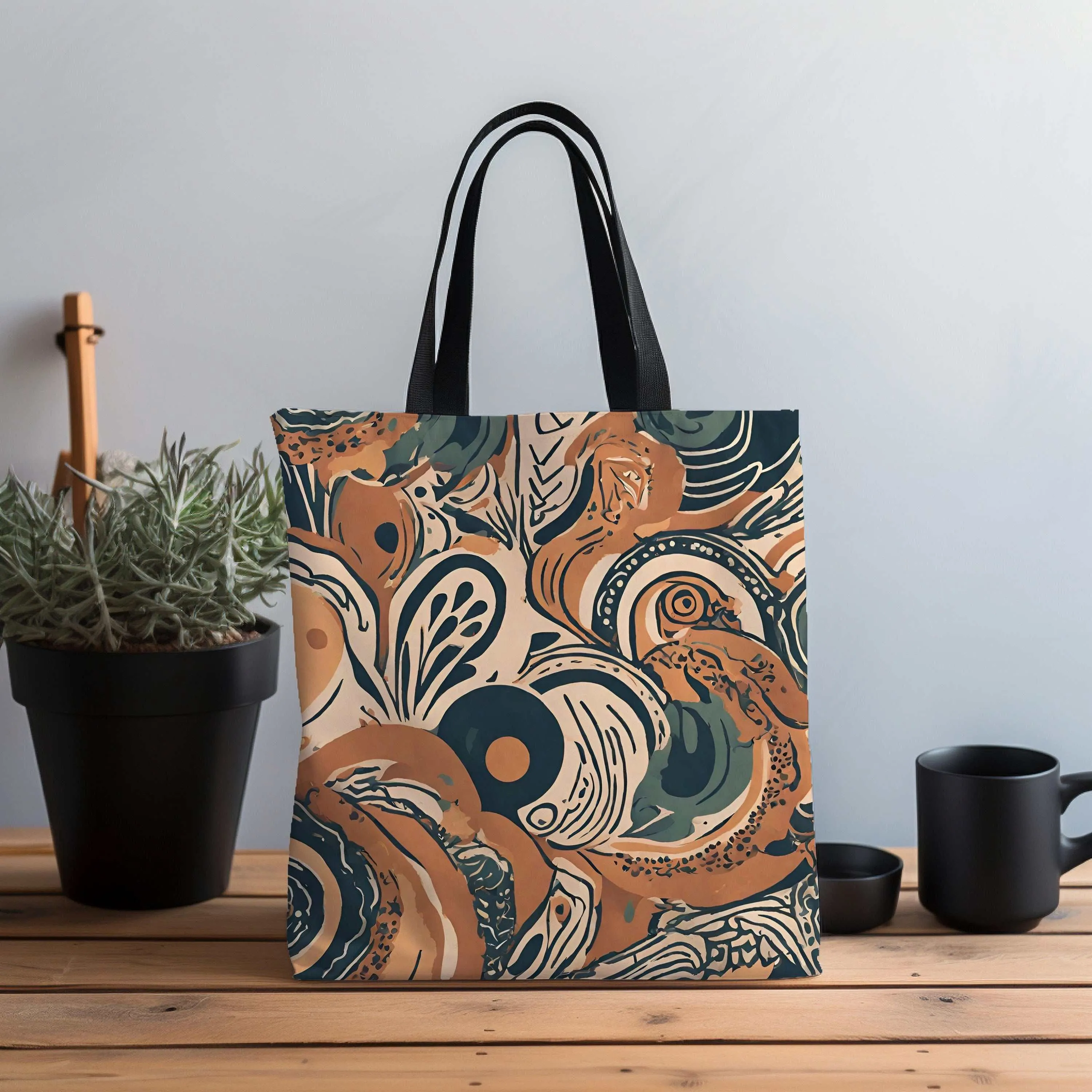 Boho Swirl Canvas Tote - Versatile Shopper