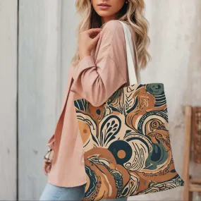 Boho Swirl Canvas Tote - Versatile Shopper