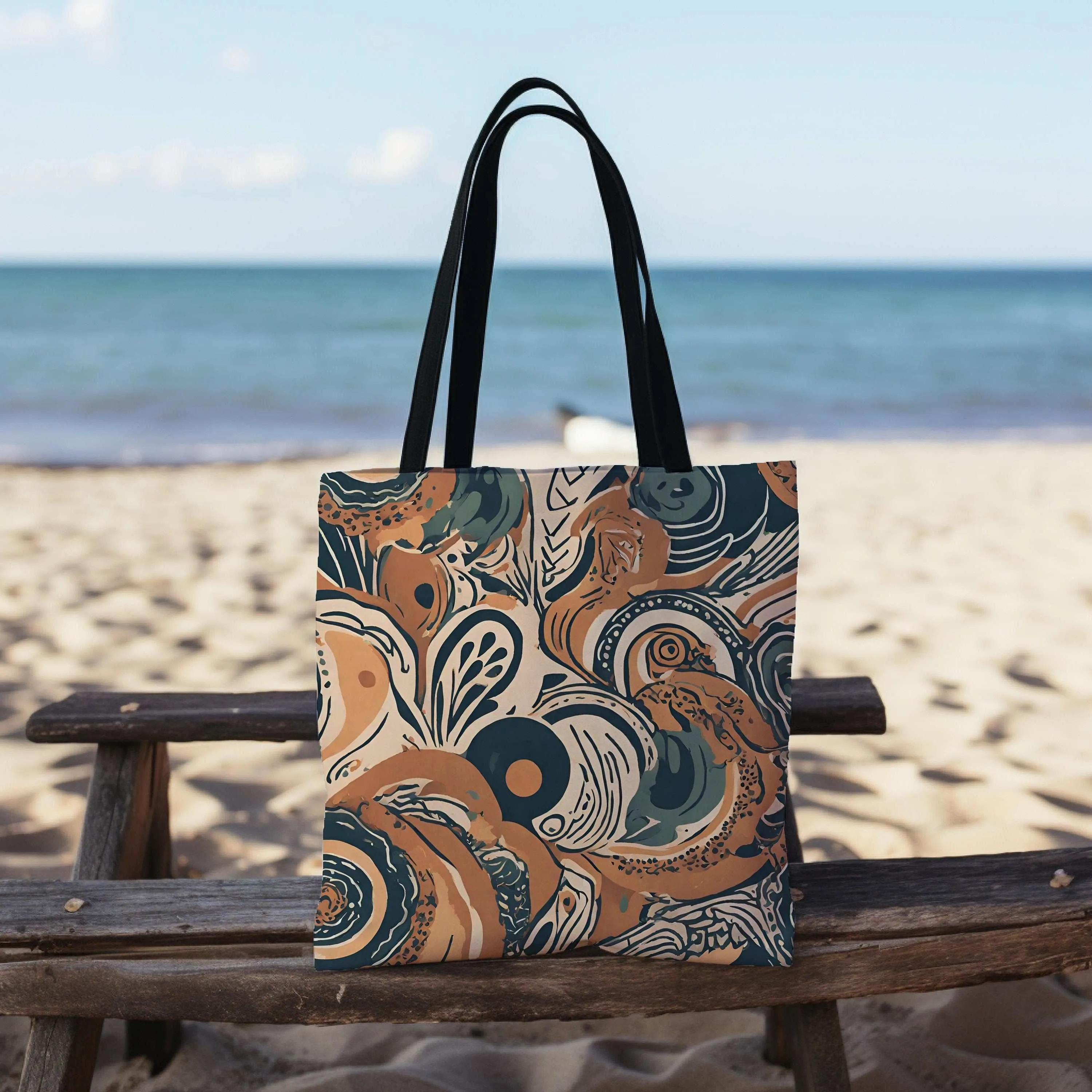 Boho Swirl Canvas Tote - Versatile Shopper