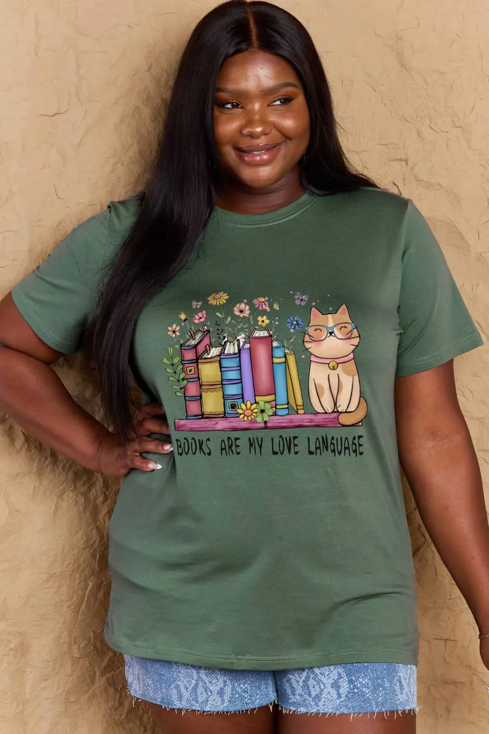 BOOKS ARE MY LOVE LANGUAGE Graphic Cotton Tee