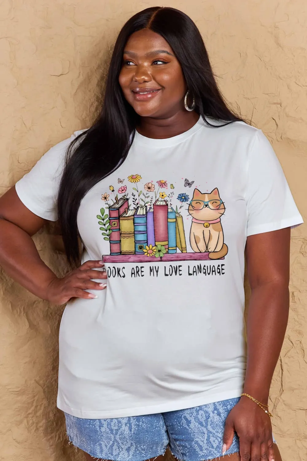 BOOKS ARE MY LOVE LANGUAGE Graphic Cotton Tee