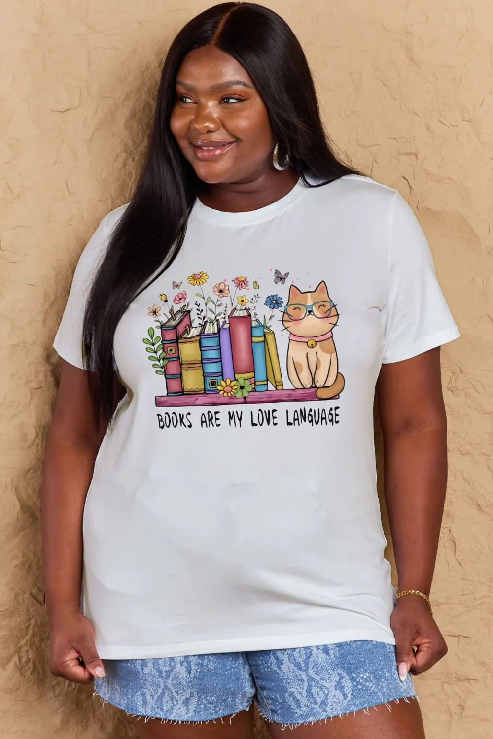 BOOKS ARE MY LOVE LANGUAGE Graphic Cotton Tee