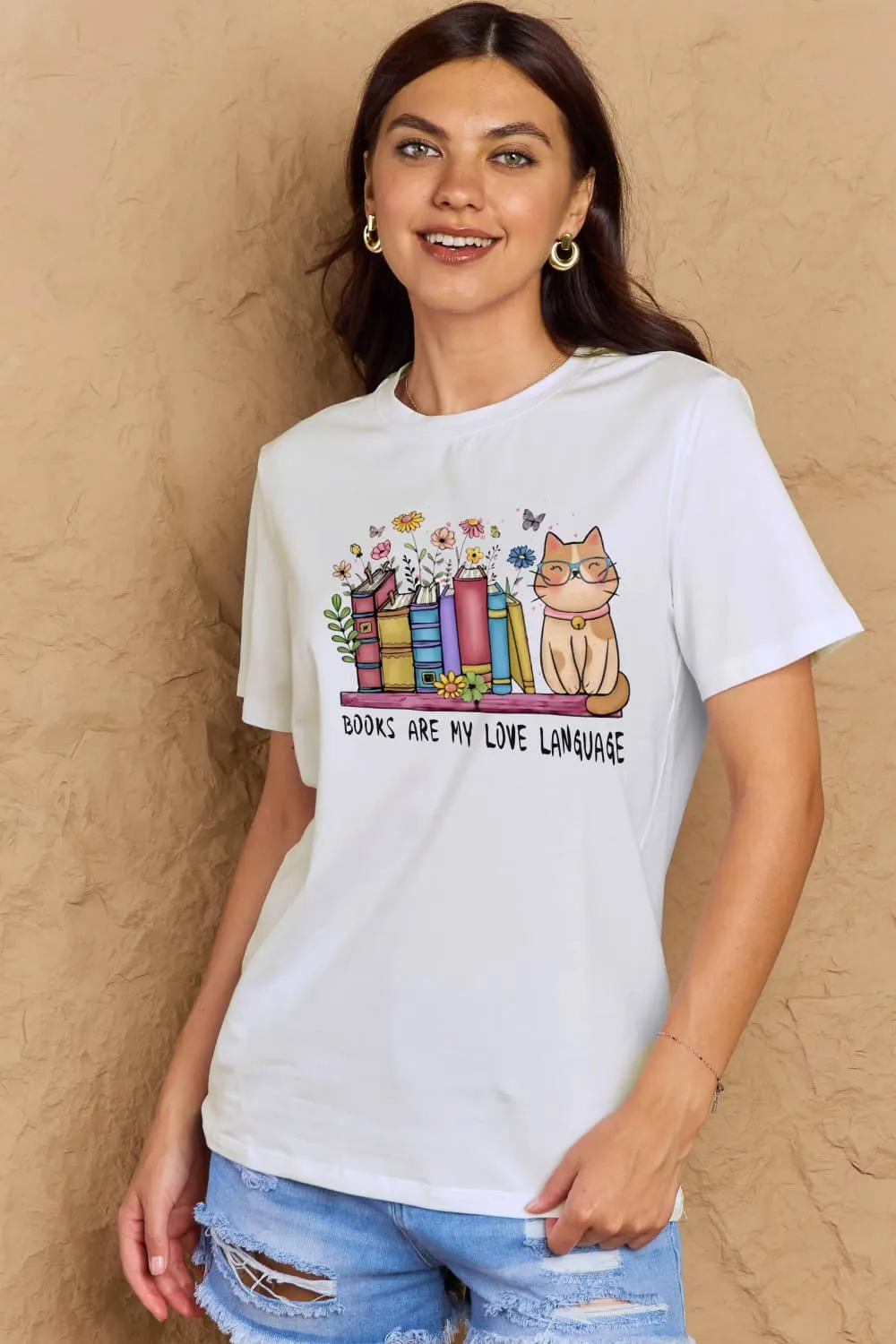 BOOKS ARE MY LOVE LANGUAGE Graphic Cotton Tee