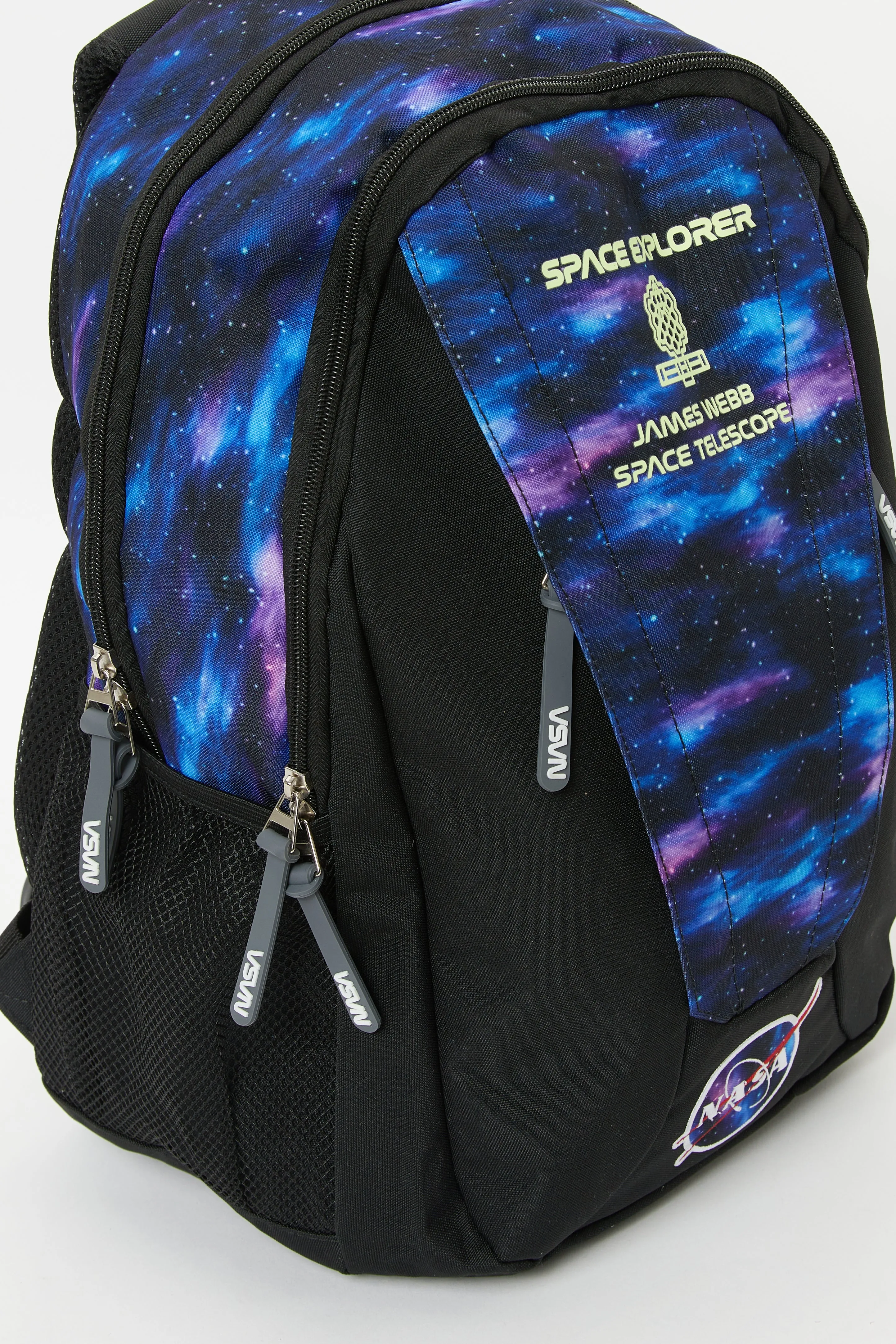 Boys Black Nasa Space Explorer Teens 18" Backpack