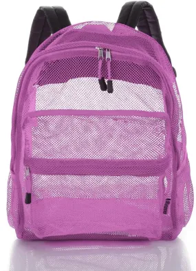 Bravo! Mesh Transparent See Through Backpack - Pink