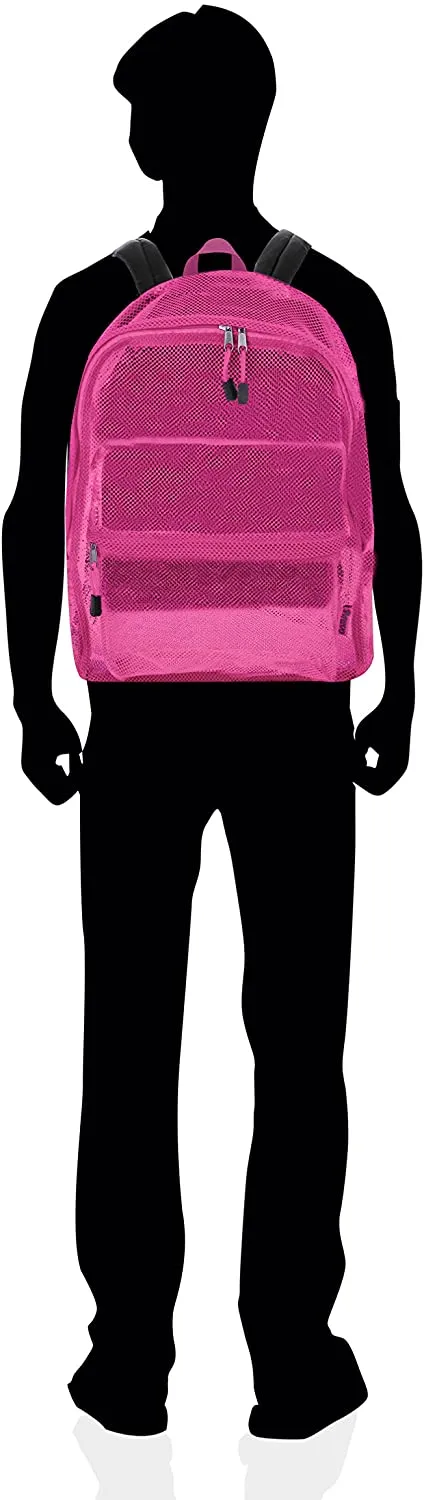 Bravo! Mesh Transparent See Through Backpack - Pink