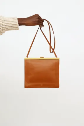 Brown Calfskin Leather Crossbody Bag