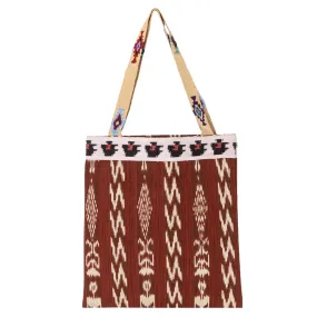 Brown Ikat Tote Bag