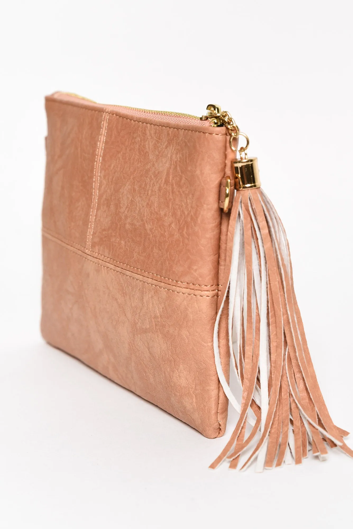 Brynn Pink Tassel Crossbody Bag