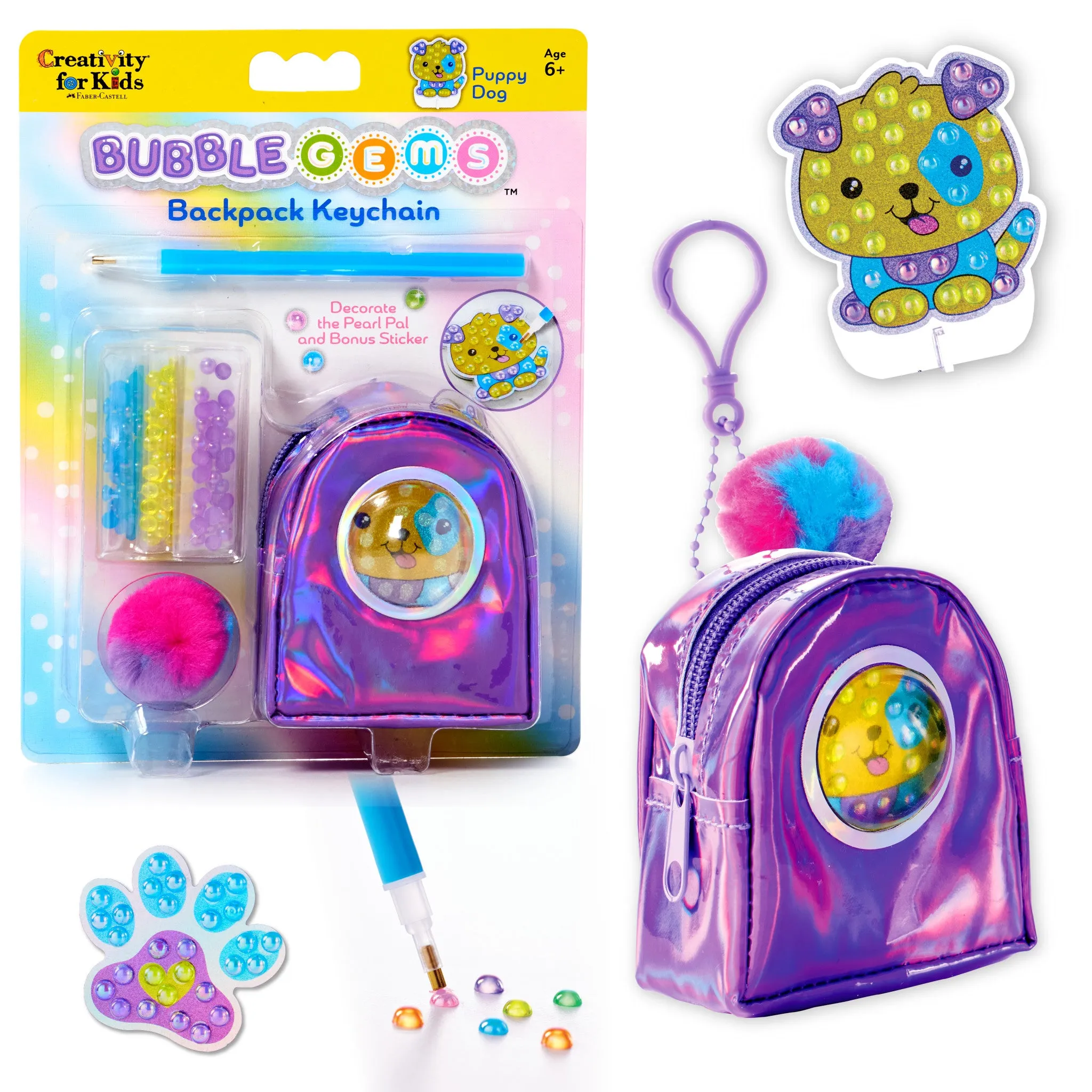 Bubble Gems™ Backpack Keychain Puppy Dog - #6471000