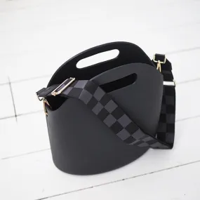 Bucket Bag - Black   Black Check Strap