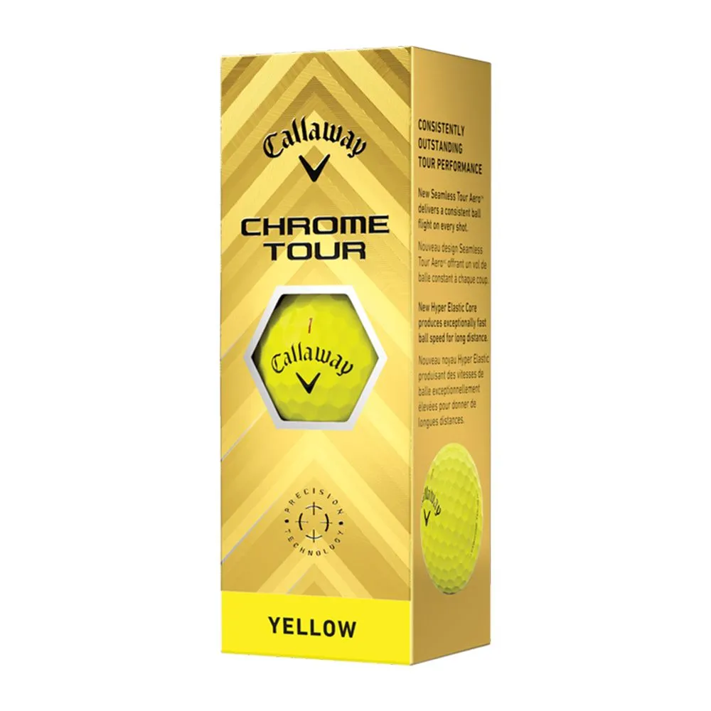 Callaway Chrome Tour Golf Balls - Yellow