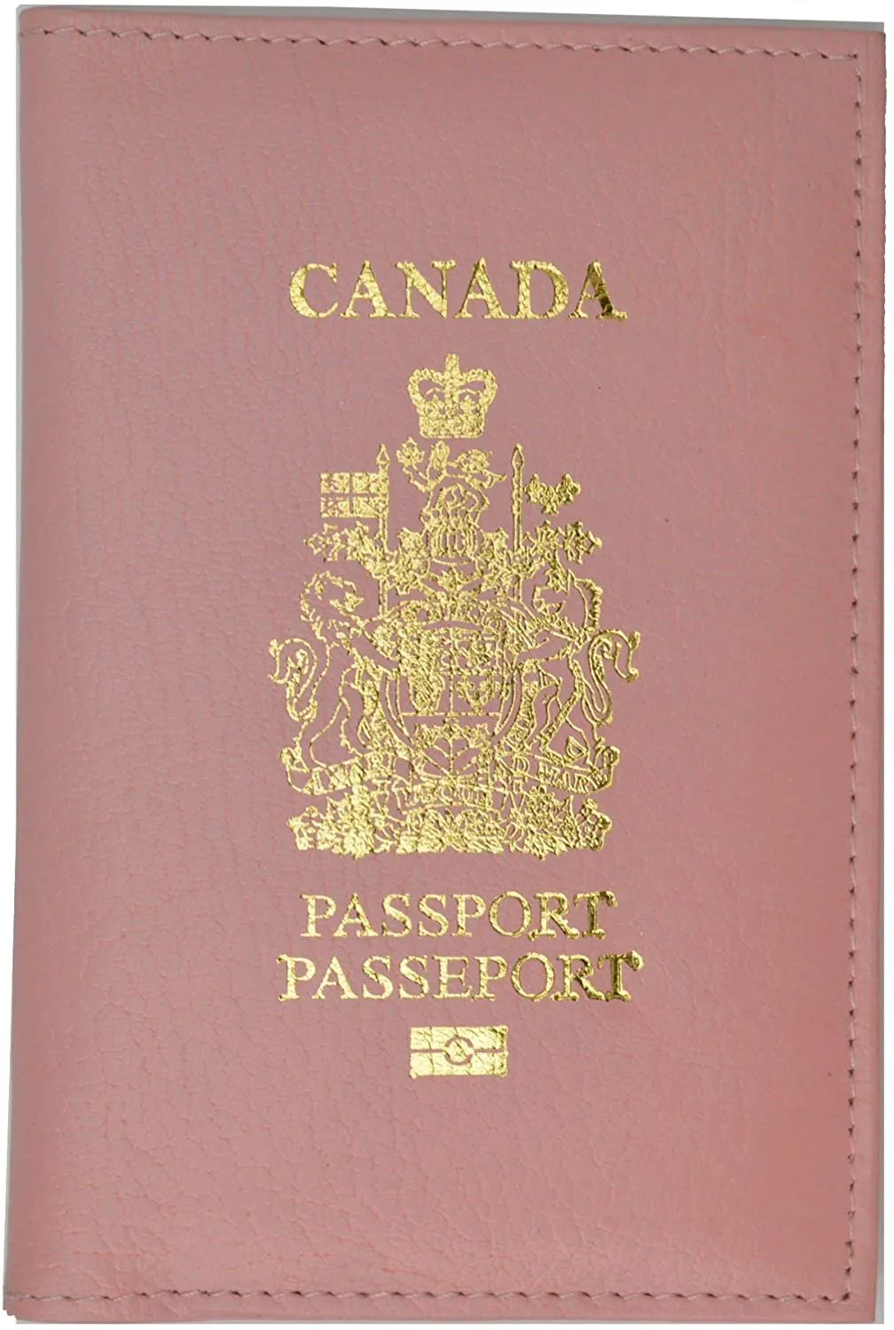 Canada Passport Wallet Genuine Leather Passport holder with Emblem (Blue)