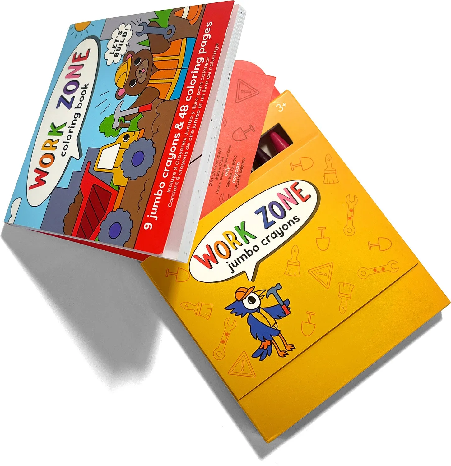 Carry Along Work Zone Coloring Book and Crayon Set