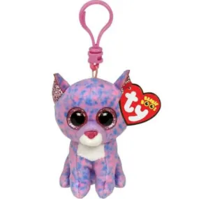 CASSIDY LAVENDER CAT BEANIE BOO CLIP