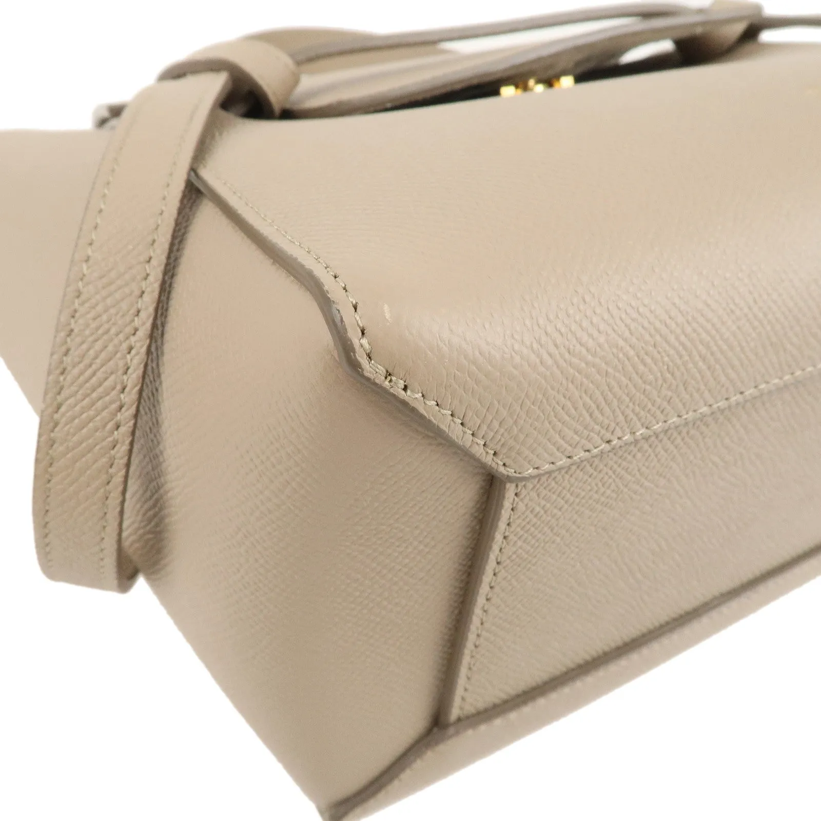 CELINE Leather Micro Belt Bag 2Way Shoulder Bag Light Taupe 189153