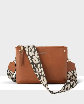 Charlotte Double Zip Crossbody Bag   Leopard Bag Strap